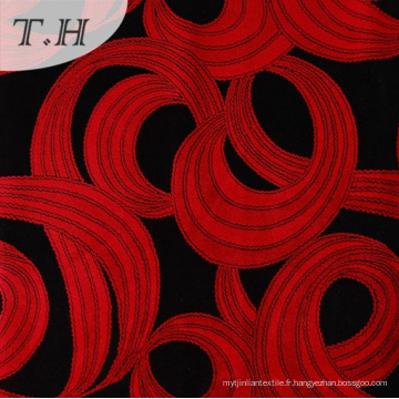 Tissu flocage noir et rouge